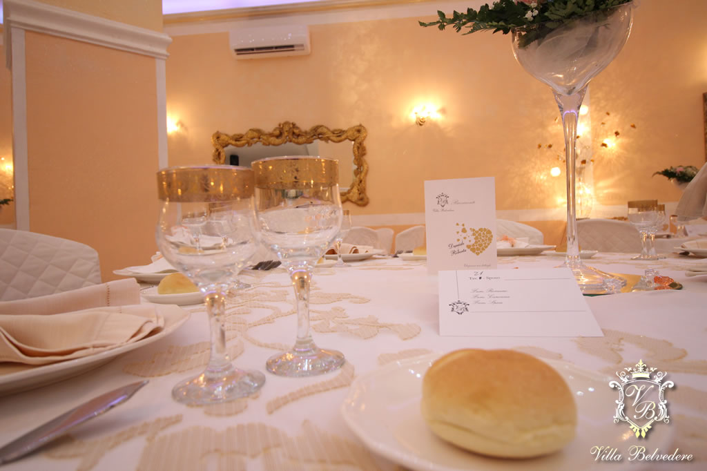 I tovagliati ed i tavoli Villa Belvedere, sala matrimoni e ricevimenti a Ciminna, Palermo