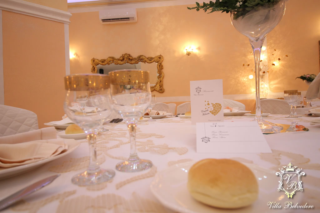 I tovagliati ed i tavoli Villa Belvedere, sala matrimoni e ricevimenti a Ciminna, Palermo