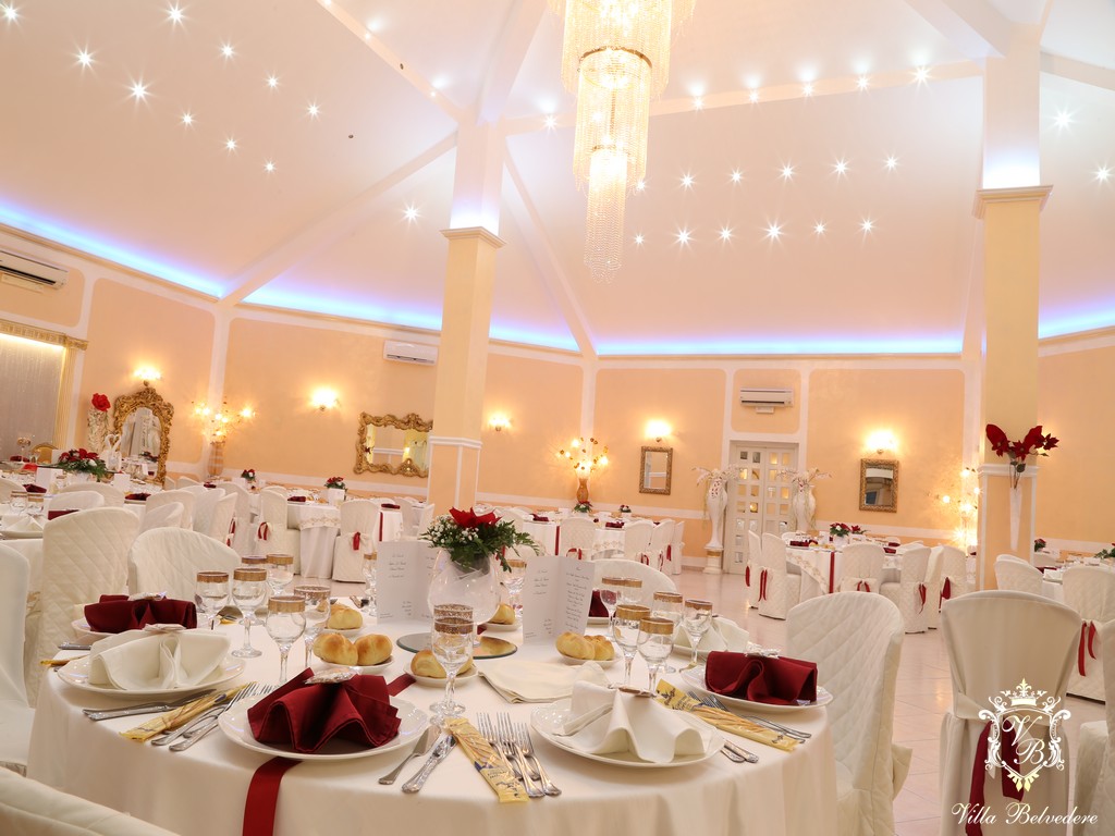 La sala ricevimenti per matrimoni Villa Belvedere a Palermo